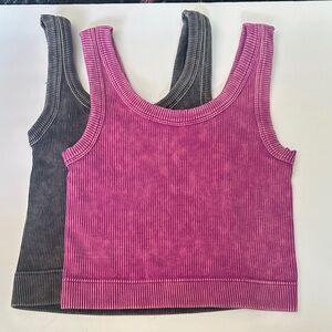 Ribbed Tank Top - Pink Yoga